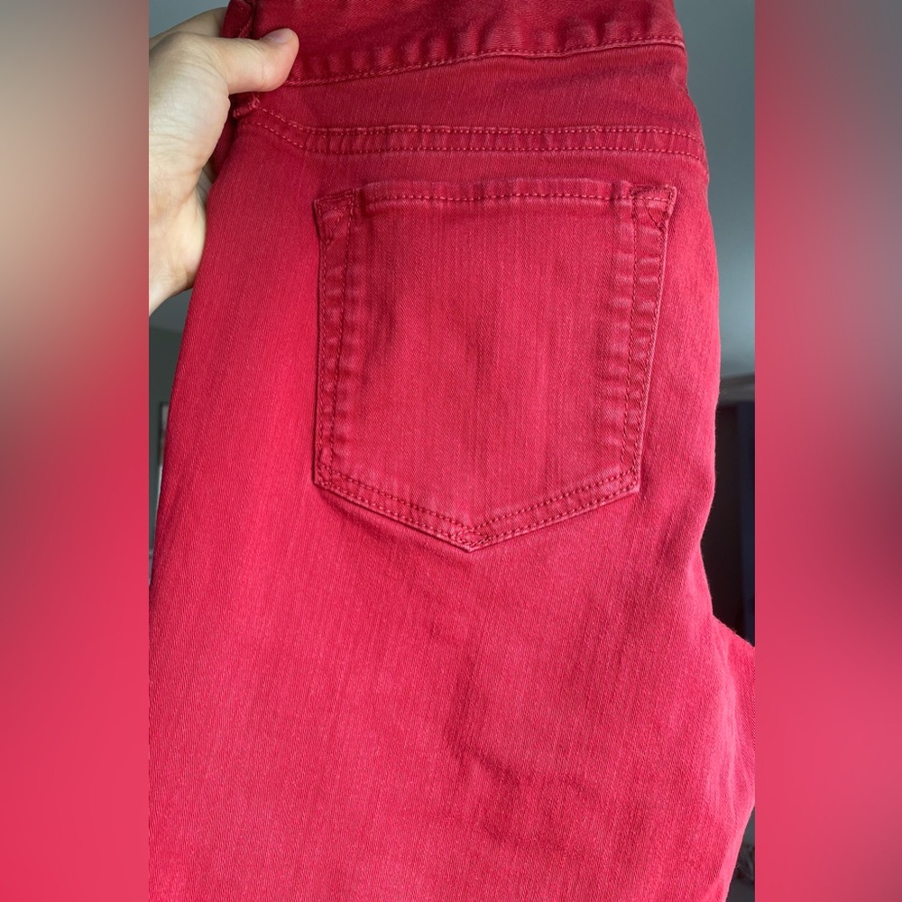 Eddie Bauer Slightly Curvy Skinny Denim Jeans Womens 6 Low Rise Colorful Red - Picture 13 of 16